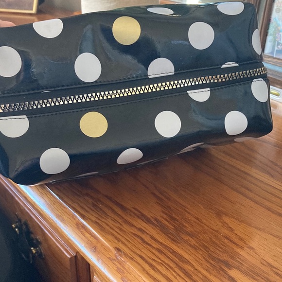 Victoria's Secret Pink Black and Gold Polka Dot Cosmetic Bag - Picture 2 of 5